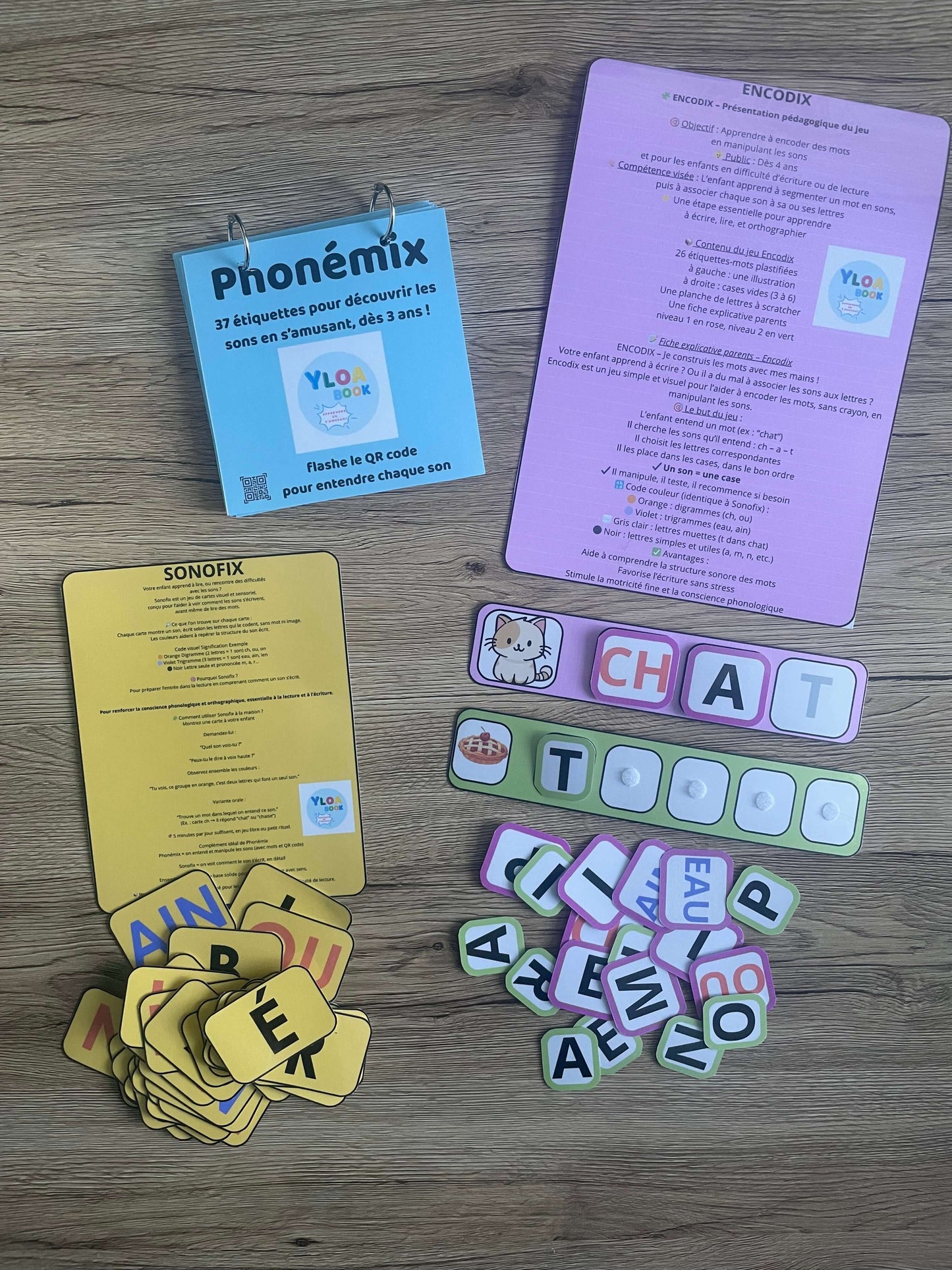 🎁 Pack Lecture Déclic – 3 outils pour débloquer la lecture 💬 Avec SONOFIX, ENCODIX et PHONEMIX, tout est prêt pour aider ton enfant à entendre, encoder et lire.