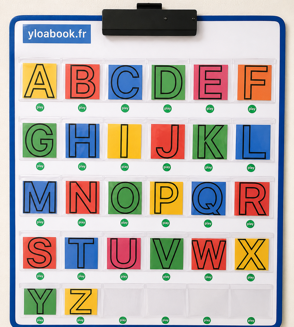 Étiquettes Alphabet A à Z – Lettres Colorées & Plastifiées (format 7x7 cm)