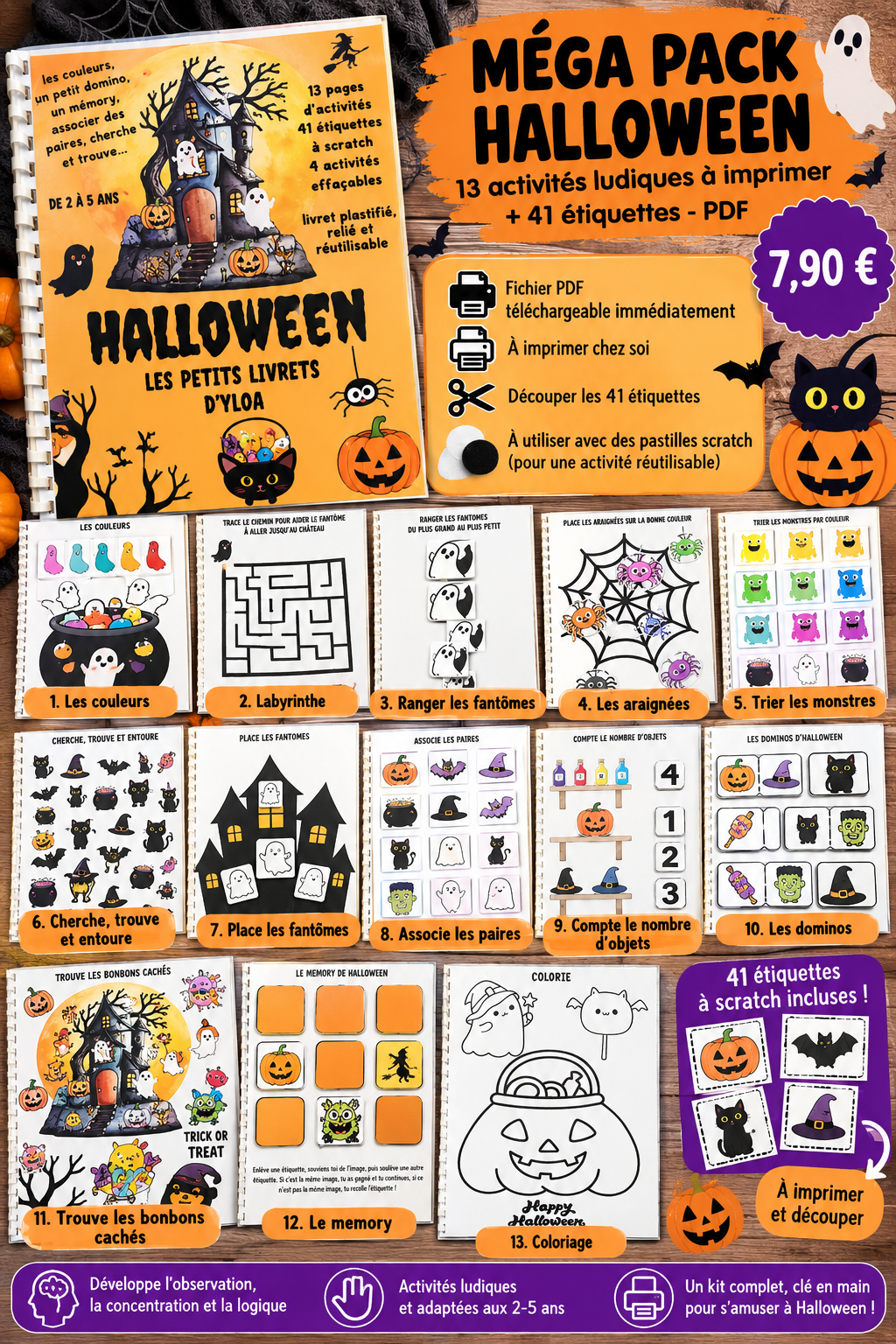 Méga Pack Halloween - 13 activités ludiques à imprimer - PDF