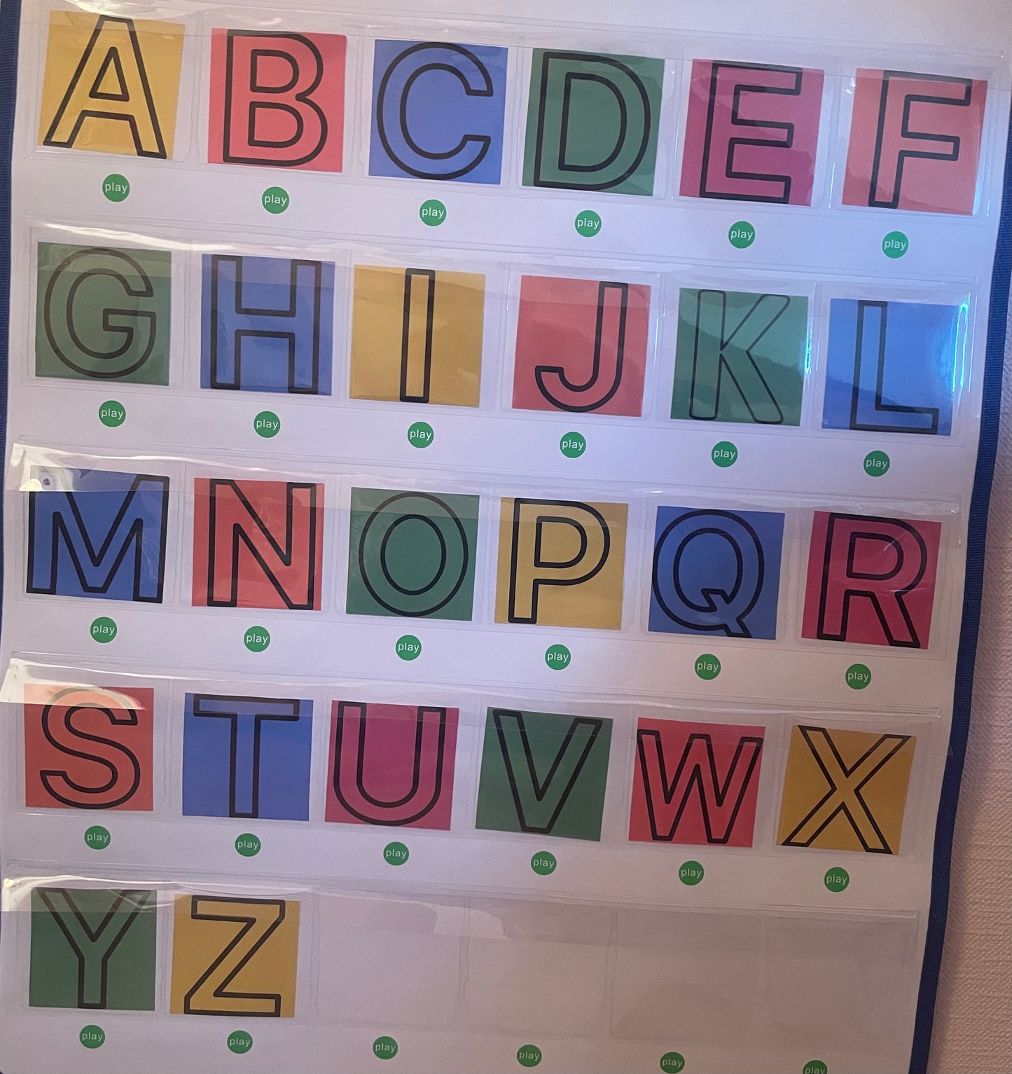 Étiquettes Alphabet A à Z – Lettres Colorées & Plastifiées (format 7x7 cm)