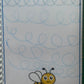 Fiche plastifiée livret de graphisme boucle abeille pour motricité fine enfants maternelle
