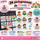 24 pictogrammes de l'école - PDF compatible avec le grand tableau de communication parlant YLOABOOK