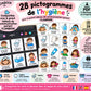 28 pictogrammes de l’hygiène – PDF compatible avec le grand tableau de communication parlant YLOABOOK