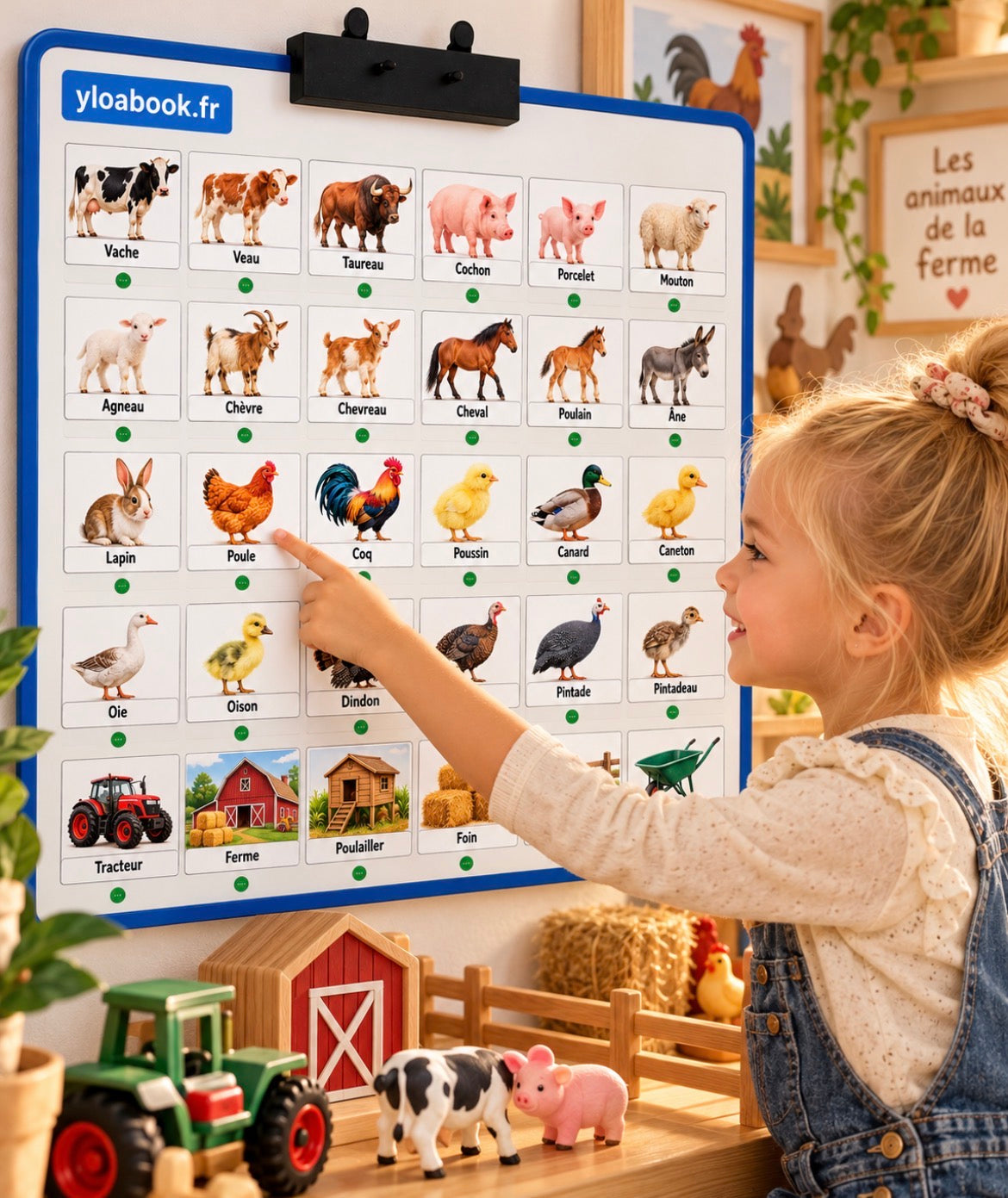 30 pictogrammes « Les animaux de la ferme » – PDF à imprimer | Compatible avec le grand tableau parlant YLOABOOK