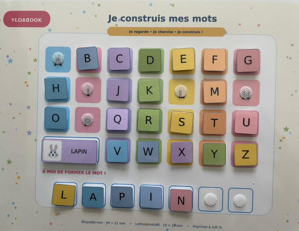 Je construis mes mots – Jeu de lecture et d'écriture à imprimer | PDF 6,90 €