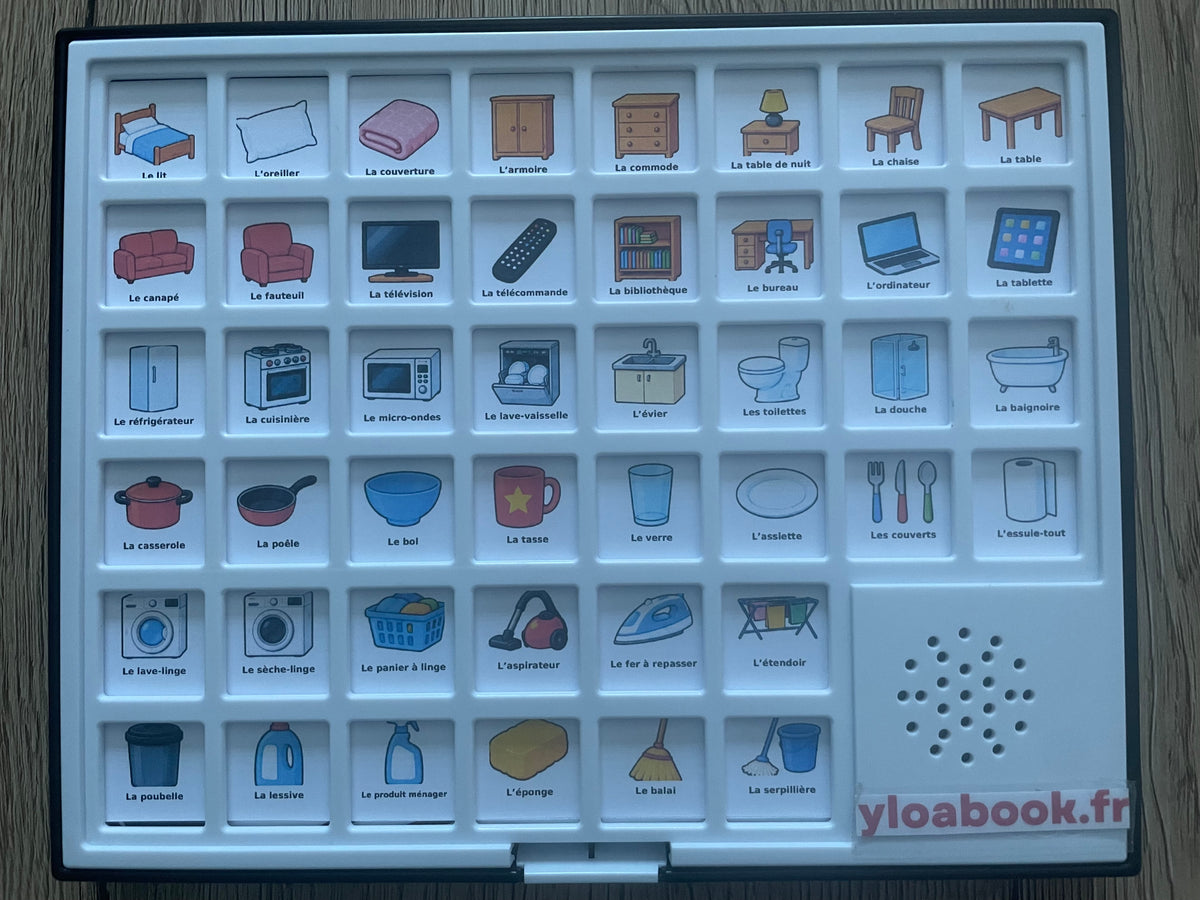Pack PDF « Les objets de la maison » – 44 pictogrammes à imprimer | Compatible avec le petit tableau de communication parlant