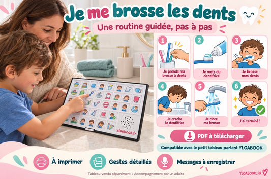 Présentation du support YLOABOOK : Brossage des dents : routine en pictogrammes PDF