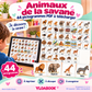 Pack Animaux de la savane pour petit tableau parlant - 44 pictogrammes incluant cobra, vipère, mygale et argiope
